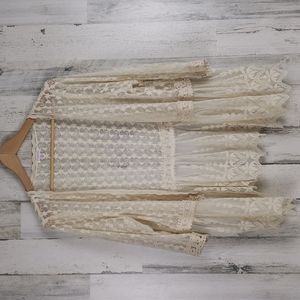 Xhilaration lace embroidered jacket cardigan hearts Size XXL